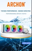 ARCHON FORZA 360mm Beyaz Isı Göstergeli Argb Sıvı Soğutma Sistemi ( Tüm AMD ve Intel Serisi İle Uyumlu ) - 1