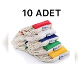 Çift Kovalı Krom Temizlik Arabası Paspas Arabası Islak Mop Seti 10 Adet Mop thumbnail 3