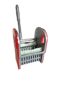 Çift Kovalı Krom Temizlik Arabası Paspas Arabası Islak Mop Seti 10 Adet Mop thumbnail 2