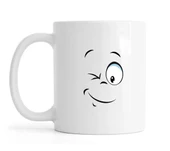 HİDZ Smile İfadeli Beyaz Kupa Bardak (Tip 2) - 1