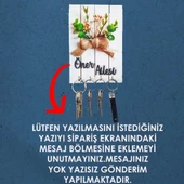 Veraart Kurdele Çiçek Tablo Anahtar Askılığı 4 Kanca Anahtar Askısı İsme Özel Organizer Anahtar Düzenleyici - 6