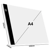 TechTic A4/A5 Led Işıklı(3 Seviye) Çizim Kopyalama Animasyon Portre Dövme Grafik Çizim Tableti - 1