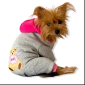 Bear Grey Pink Köpek Tulumu Köpek Kıyafeti - 1