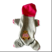 Bear Grey Pink Köpek Tulumu Köpek Kıyafeti - 8