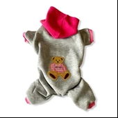 Bear Grey Pink Köpek Tulumu Köpek Kıyafeti - 2