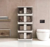 4 Katlı Katlanabilir Çok Amaçlı Dolap Organizer Düzenleyici - Ev Organizasyonu Banyo Dolap - 3