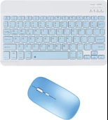 Hometech Alfa 8 MRC 8" Uyumlu Kablosuz Bluetooth Şarj Edilebilir Klavye Mouse Seti - Mavi - 1