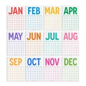 Sürekli Takvim, 12 Aylık Tarihsiz Takvim, Aylık Planlayıcı Takvim, A4, 33 x 48 cm, Undated Monthly Wall Planner, Wall Ca thumbnail 8