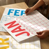 Sürekli Takvim, 12 Aylık Tarihsiz Takvim, Aylık Planlayıcı Takvim, A4, 33 x 48 cm, Undated Monthly Wall Planner, Wall Ca thumbnail 3