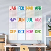 Sürekli Takvim, 12 Aylık Tarihsiz Takvim, Aylık Planlayıcı Takvim, A4, 33 x 48 cm, Undated Monthly Wall Planner, Wall Ca thumbnail 1