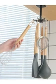 2 Adet Mutfak Banyo 6 Kancalı Döner Yapıştırmalı Askılık Havlu Lif Askılığı Pratik Askılık - 2