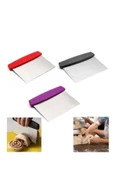 Paslanmaz Çelik Hamur Kesici Desen Saplı Spatula Hamur Kazıyıcı (Çelik) - 2