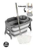 Akordiyon Mop Katlanabilir Temizlik Seti Seti 20lt Paspas - 3