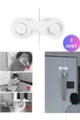 2 ADET Bebek Çocuk Güvenliği Çekmece ve Dolap Için Kendiliğinde Yapışkanlı Vidasız Kapak Kilidi - 1