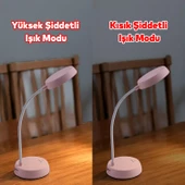 Şarjlı Akrobat 360° Masa Üstü Lamba 3 Kademe Dokunmatik Çalışma Okuma Işığı Gece Lambası Soft Işık thumbnail 6