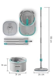 SMARTER AQUA MAX TEMİZ & KİRLİ SUYU AYIRMA ÖZELLİĞİ ÇİFT KOVA OTOMATİK TEMİZLİK SETİ MOP PASPAS - 3