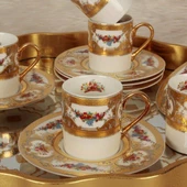 Royking Gold 6 lı Kahve Fincan Takımı MNG 23 - 6