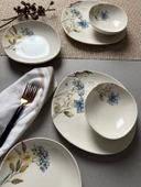 Tabak Evi Porselen Flor Azul Pebble Yemek Takımı 4 Kişilik 12 Parça - 1