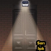 Dış Mekan Apliği Sensörlü Bahçe Duvar Aplik Güneş Enerjili 3 Modlu Sarı Işıklı 15 W Fener Lamba thumbnail 4