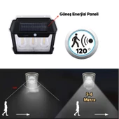 Dış Mekan Apliği Sensörlü Bahçe Duvar Aplik Güneş Enerjili 3 Modlu Sarı Işıklı 15 W Fener Lamba thumbnail 6