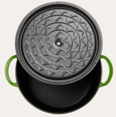 Sürel Degrade Koyu Yeşil 28cm Yuvarlak Derin Demir Döküm Tencere - 3