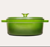 Sürel Degrade Koyu Yeşil 28cm Yuvarlak Derin Demir Döküm Tencere - 2