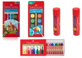 Faber Castell Standart Öğrenci Seti Kuru Sulu Pastel Boya Ve Yapıştırıcı - 1
