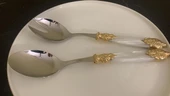 Royking Versaille 2 Parça Salata Servis Seti Gold Beyaz İnci DD08950 - 1