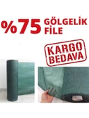%75 Gölgelik File 1M X 50M Bahçe Çit Örtüsü Meyve Ağacı Örtüsü thumbnail 1