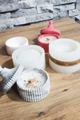 Taş Tozu Kalıbı – Kapaklı Mumluk Kalıbı – Hobi Döküm Kalıbı - 1