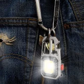 Mini Led El Feneri Anahtarlık Taşınabilir Kamp Lambası Alet Tornavida Şişe Açacağı Sos Işık Cam Kır - 7
