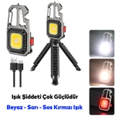Mini Led El Feneri Anahtarlık Taşınabilir Kamp Lambası Alet Tornavida Şişe Açacağı Sos Işık Cam Kır - 2
