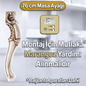 Valenta Masa Dresuar Ayağı 76 cm Plastik Ayak Mutfak Yemek Masası Mobilya Ayakları Krem Kahve thumbnail 6