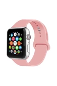 Apple Watch Uyumlu Silikon Kordon 2 3 4 5 6 Seri 38 - 40 Mm Pudra Pembe - 1