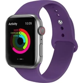 Apple Watch Uyumlu Silikon Kordon 2 3 4 5 6 Seri 38 - 40 Mm Pudra Pembe - 3