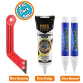 Fayans Derz Yenileme Temizleme Seti Beyaz 380 Gr Derz Dolgu + Derz Kazıyıcı + 2'li Derz Kalemi (3'lü Set) - 1
