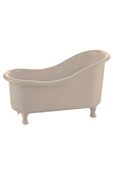 Plastik Mini Küvet Diş Fırçalık Sabunluk Lif Kabı Banyo Duş Düzenleyici Organizer Bej - 1