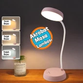 Şarjlı Akrobat Lamba 360° Masa Üstü Lamba 3 Kademe Dokunmatik Çalışma Okuma Işığı Gece Lambası Soft Işık - 1