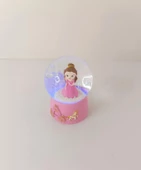 Kar Küresi Prenses Işıklı Cam Kar Küresi Ev Ofis Dekor Biblo Obje 9 cm - 4
