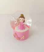 Kar Küresi Prenses Işıklı Cam Kar Küresi Ev Ofis Dekor Biblo Obje 9 cm - 3