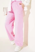 Bel Lastikli Palazzo Pantolon Pembe - 1