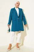 Tek Düğmeli Blazer Ceket Petrol thumbnail 2
