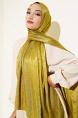 Çizik Desen Jakar Melisa Şal Yağ Yeşili - 44 thumbnail 1