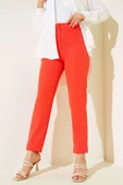 Dar Paça Düğmeli Pantolon Alizarin - 1