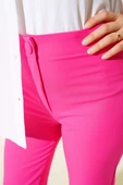 Dar Paça Düğmeli Pantolon Fuşya - 4