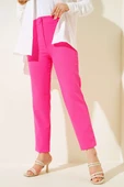 Dar Paça Düğmeli Pantolon Fuşya thumbnail 1