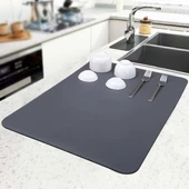 Kaymaz Tabanlı Çok Amaçlı Su Emici Sihirli Tezgah Üstü Bulaşık Yıkama Kurulama Kurutma Matı - 1