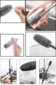 Silikon Bardak Tabak Cam Şişe Fincan Yıkama Fırçası Çok Fonksiyonlu Bulaşık Temizleme Fırçası - 4