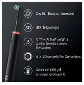 Oral-B Pro 3 3900 Siyah Beyaz 2'li Şarj Edilebilir Diş Fırçası Seti thumbnail 4