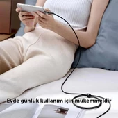Şeffaf Uçlu iPhone 45w Usb Hızlı ve Dayanıklı Şarj ve Data Işıklı Örgü Kablo 1 Metre - 6